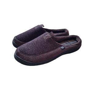 Isotoner Logan Chocolate Brown Microsuede Hoodback Men's Slippers